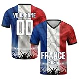 Maillot de Foot Personnalisable Coupe du Monde 2026, Flocage nom et numéro Homme Femme Adulte Enfant (Fran ce)
