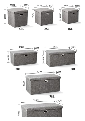 Coffre peu encombrant en lin pour optimiser le rangement des petits espaces - 3