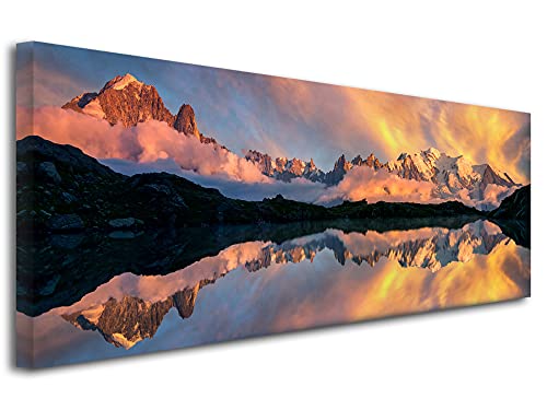 Tableau toile reflet du Mont Blanc pour salon moderne et relaxant