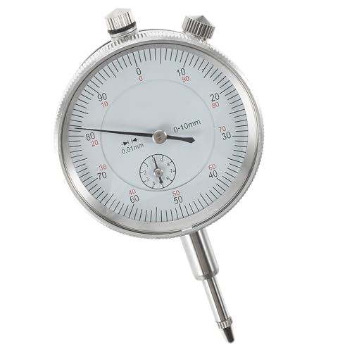 SOESFOUFU - SOESFOUFU High Resolution Precision Dial Gauge Measuring Tool for Shaft Run Out Thrust Gear Backlash Shockproof Indicator with Smooth-adjusting Bezel for Mechanical and Industrial Use