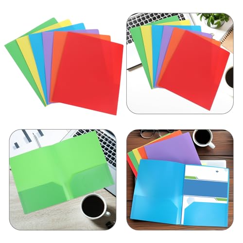 Zerodeko 6pcs Plastic Two Pocket Folders with A4 Pocket Design and Dual Page Clamps, Water Resistant Pp Material for Large Capacity Storage and Organizing Office Documents, for Projects - Image 9