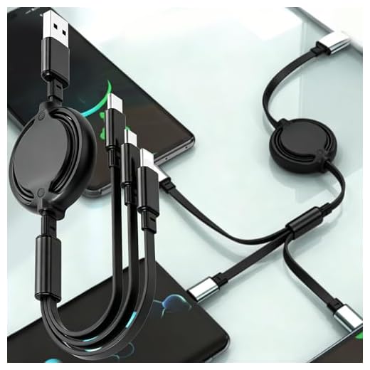 3-in-1 Car Multi-Functional Sync Cable, Retractable Phone Connector Cord with Type C/L/Micro Ports, Universal Universal Energy Hub Compatible with iPhone 16 15 14, Durable Black