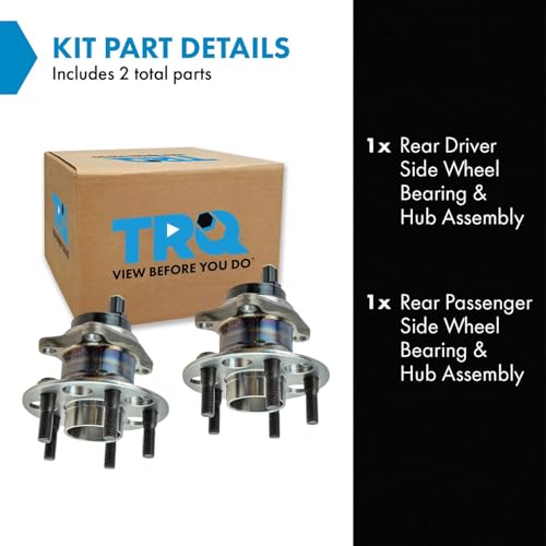 Image of TRQ Rear Driver and Passenger Side Wheel Bearing and Hub Assembly Set 2 Piece Compatible with 2008-2014 Scion xD