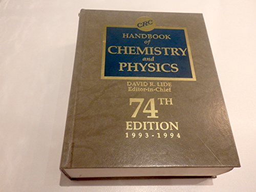 Hdbk of Chemistry & Physics 74th Edition 0849304741 Book Cover