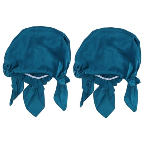Bonnet soie pour femmes contre la casse des cheveux : 2 bonnets de nuit élastiques rose