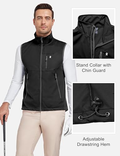 Image of Little Donkey Andy Men's Lightweight Softshell Vest Windproof Sleeveless Jacket for Travel Hiking Running Golf