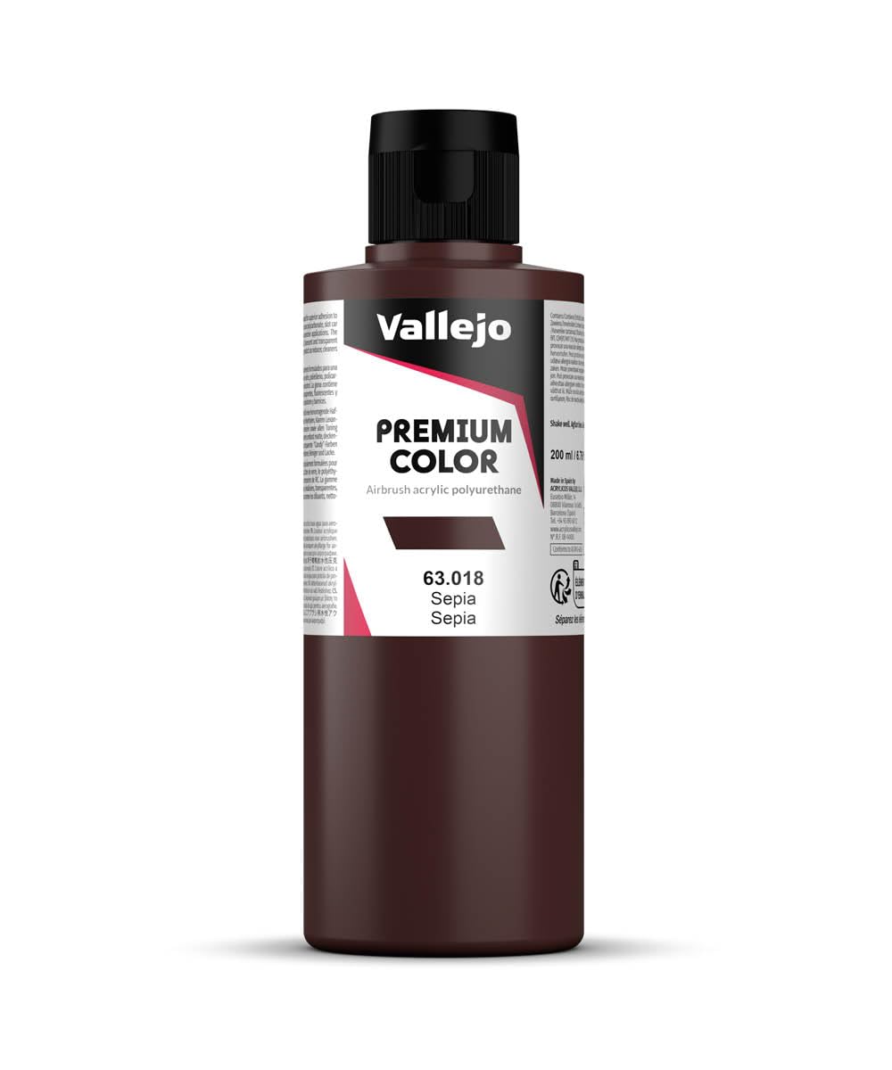 Vallejo : Premium Airbrush Paint : 200ml : Sepia
