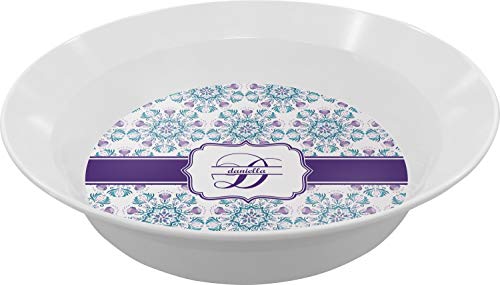 Personalized Mandala Floral Melamine Bowl - 12 oz