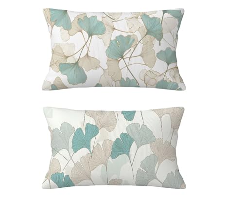 Kissenbezug 30 x 60 cm 2 er set Herbst Kissen Ginkgo Sofakissen Samt Kopfkissenbezug Weiß Kissenbezüge mit Unsichtbarer Reißverschluss für Wohnzimmer Schlafzimmer Deko,Geschenke für Frauen md-374 Kissenbezug 30 x 60 cm 2 er set Herbst Kissen Ginkgo Sofakissen Samt Kopfkissenbezug Weiß Kissenbezüge mit Unsichtbarer Reißverschluss für Wohnzimmer Schlafzimmer Deko,Geschenke für Frauen md-374