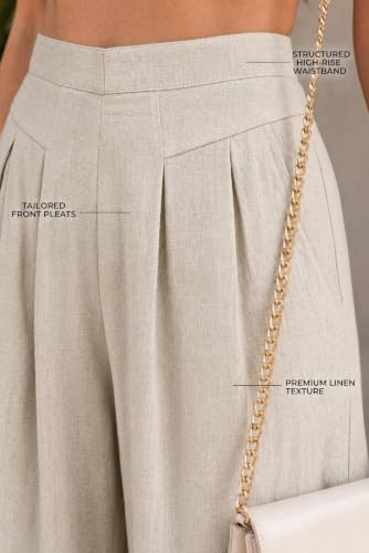 Image of Jawdrobe Women's Pure Cotton Flare Palazzo Pant | Wide Leg Trouser | Casual Office Wear | Relaxed Fit- Semi-Elastic High Waist