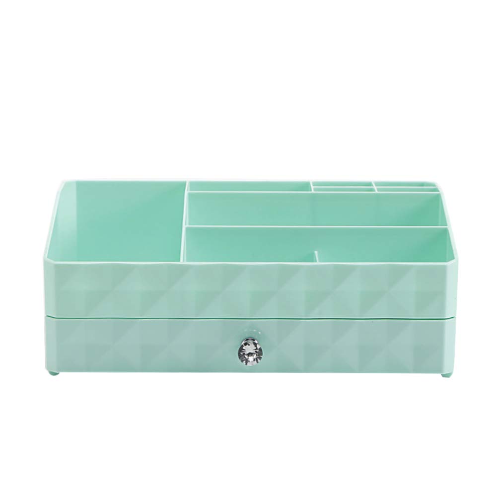 DAYNECETY Makeup Organiser Box With Drawers Desktop Cosmetic Display Stand Case (Green)