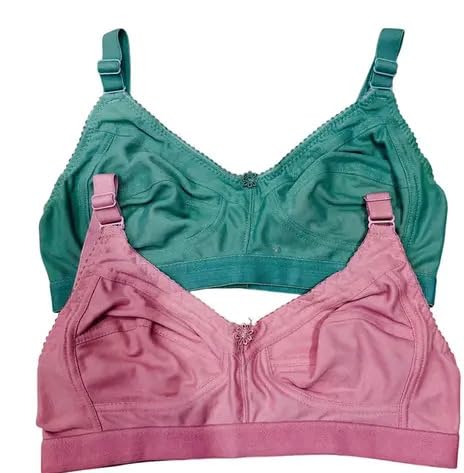 emavic Women's Cotton Blend C-Cup Non-Padded Heavy Bust Seamless Minimizer Full Coverage Non-Wired T-Shirt Everyday Bra Combo Pack of 2-picture-39