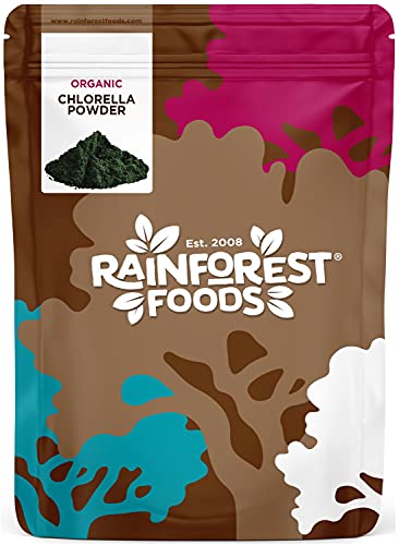Rainforest Foods Chlorella Pulver Bio, Gebrochene Zellwand, 400g Cover