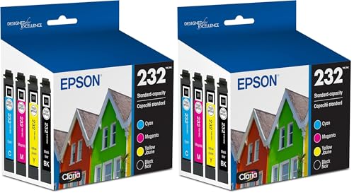 Image of Epson 232 Claria Ink Standard Capacity Black & Color Cartridge Combo Pack (T232120-BCS) Works with Workforce WF-2930,2950 and Expression XP-4200,4205,(Pack of 2)