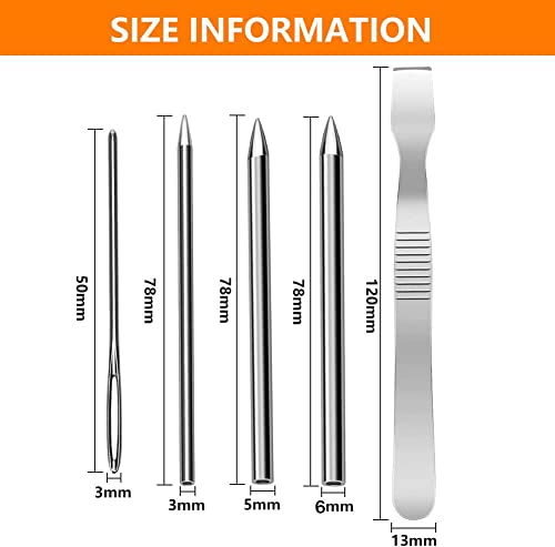 6 Packs Stainless Steel Paracord Lacing Needle Silver Paracord Fids Stitching Splicing Weaving Sets for DIY Craft Paracord Bracelets - Image 2