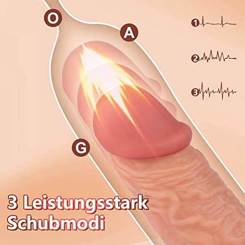 22cm Realistischer Dildo Vibration für Frauen mit Stoßfunktion, Silikon Vibrator Diloschwanz für Männer Sex Spielzeug für die Frau, Vibratorstarb Frauen Sex Toys für Paare – Bild 3