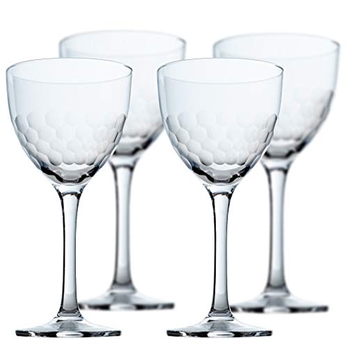 Amehla "Hive Honeycomb Nick & Nora Cocktail Glasses, 5oz Coupe Martini Glasses Set, for Manhattan, Bee's Knees, Espresso Martini & other Craft Cocktails (Pack of 4)