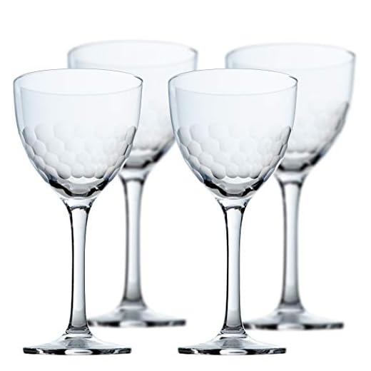 Amehla "Hive Glass Honeycomb Nick & Nora Cocktail Glasses, 5oz Coupe Martini, Manhattan, Bee's Knees Craft Cocktails Glass (Pack of 4)