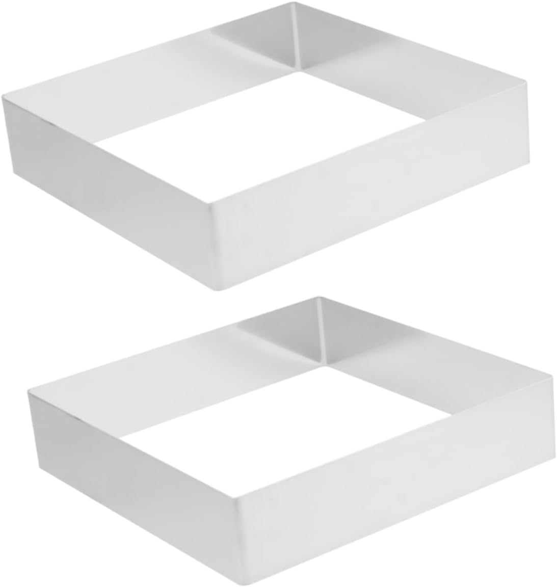 2pcs Square Stainless Steel Mousse Ring Precise Cake Mold for Baking Puddings Chocolates Desserts Baking Tool for Home Parties Celebrations