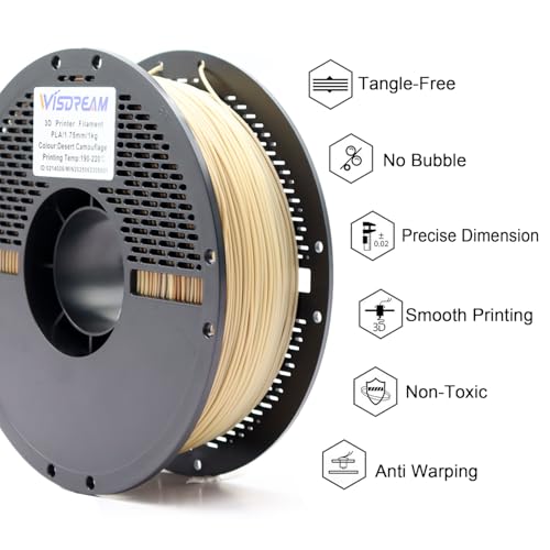 Image of PLA Desert Camouflage /Latte Color /Golden Sunset Gradient Multicolor Rainbow PLA Filament, with Warm Beige Warm Mocha Color, a Bone Colored Filament,1.75mm,1kg(2.2 lbs)