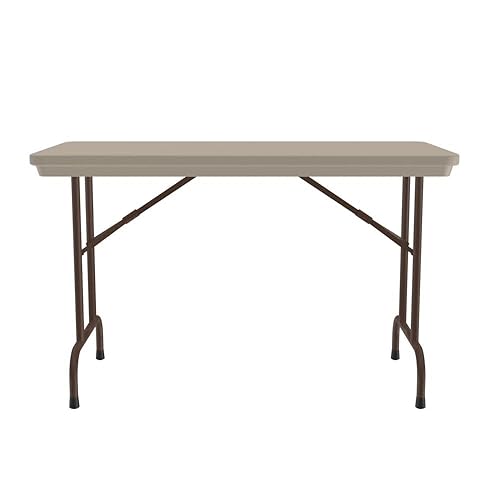 Miniatura 62 de Correll - Mesa plegable comercial de 24 x 48 pulgadas, granito gris, peso ligero, impermeable, parte superior de plástico moldeado por soplado Gris