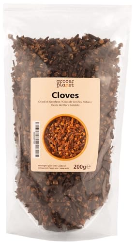 Grocer Planet - Clavos de Olor Enteros (200g) | Natural | Intenso y Fragante | Especia aromática para caldos, postres y bebidas