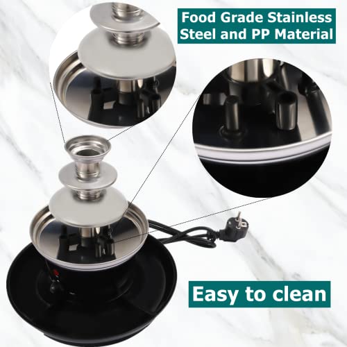Foto von Schokoladenbrunnen 40W Schokobrunnen, Schokofondue 4 Etagen Große Fondue-Sets für Schokolade Elektrische Schokoladenbrunnenmaschine für Party, Hochzeit und Geburtstag