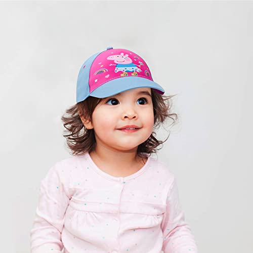 Hasbro Peppa Pig Baseball Cap – Girls Peppa Pig Curved Brim Snap-Back Hat (2 Pack), Size Age 2-4, Blue/Pink4