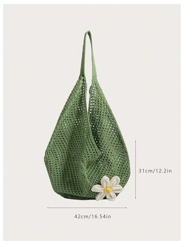 Bolso Tote de Playa Mujer Crochet Floral Boho miniatura 6