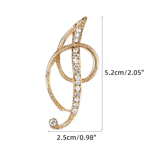 Image of Rhinestone Initial Brooch Pin for Women, Alphabet Gold Letter Brooch A-Z with Crystal, Metal Pin for Hat Bag Dress Suit Accessory for Men