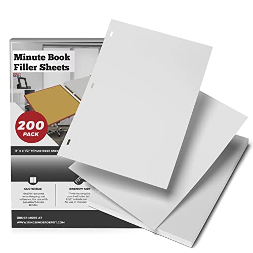 Carnet de minutes de format lettre en papier blanc supérieur avec 3 trous perforés