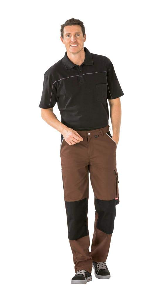 Planam 2126 Canvas 320 Bundhose - Optimale Sicherheit und Komfort - Farbe: Braun/Schwarz - Größe: 48