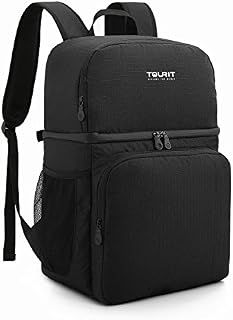 TOURIT Insulated Cooler Backpack Double Deck Light Lunch Backpack with Cooler Compartment