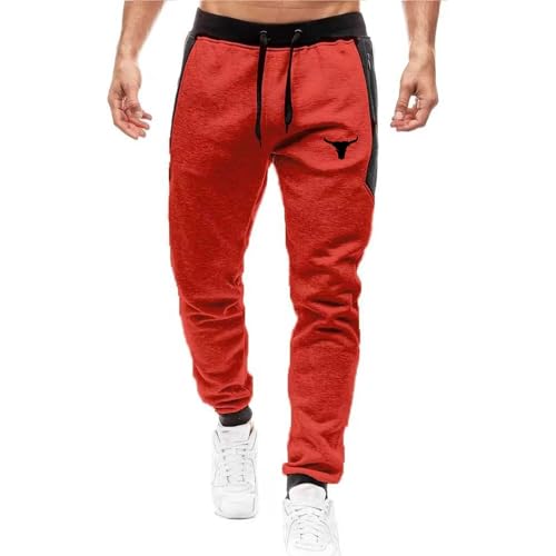 3 Pack Sweatpants for Men Elastic Waist Jogger Pants Casual Stitching Contrast Color Trousers Comfy Relaxed 3PC-2