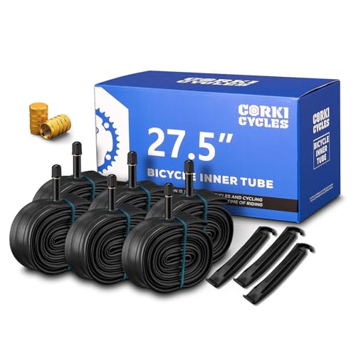 Corki Cycles Mountain Bike Inner Tubes 27.5×1.75/1.95/2.125/2.4 Tire Tub 27.5" Bicycle Tube with 32mm Schrader Valve, 6 Pack