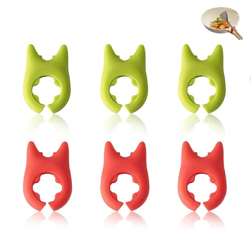 AzureRay 6 Stück Kochlöffelablage aus Silikon, kochlöffel ablage Küche, Topf Seitenclip für Löffel und Spateln, Kochlöffelhalter,Kitchen Gadgets AzureRay 6 Stück Kochlöffelablage aus Silikon, kochlöffel ablage Küche, Topf Seitenclip für Löffel und Spateln, Kochlöffelhalter,Kitchen Gadgets