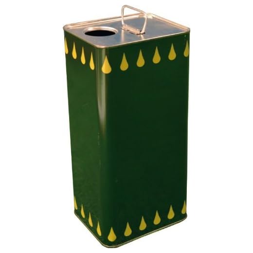 Bidons d'huile rectangulaire fer blanc 3 litres VERT scellés avec un bouchon 8PZ