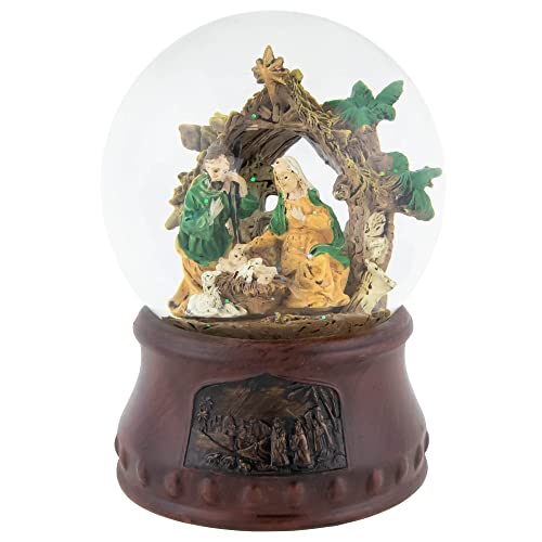 Christmas Nativity Musical Snow Globe - 5.5