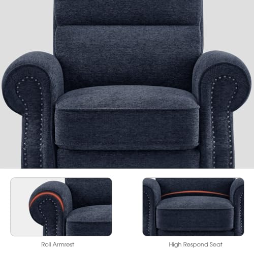Sillón Chenille Recliner Plegable Azul miniatura 7