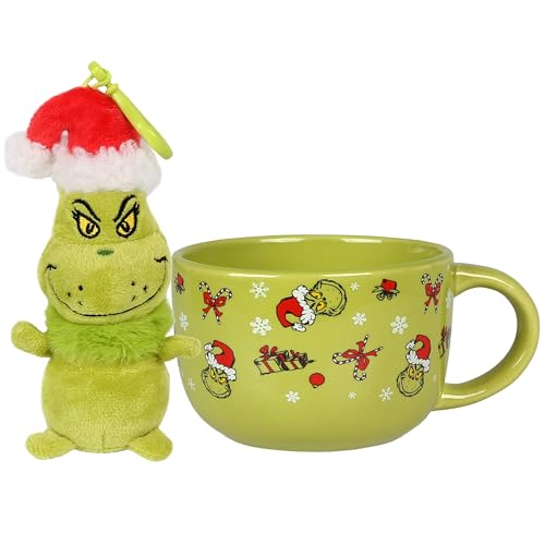 Image of Grinch 2in1 Christmas Set, Gift: Large Ceramic Mug + Bag Charm, Mug 400 ml