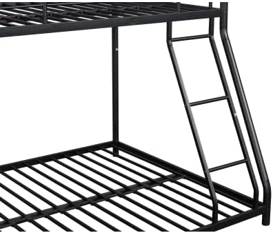 Miniatura 7 de anwickjeff Litera de metal para suelo de cama individual sobre matrimonial, marco resistente con escalera inclinada y barandillas de seguridad para