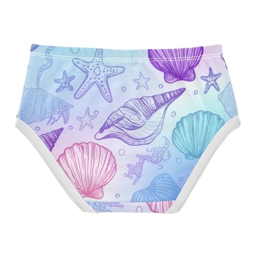 Sea Shells Pastel Purple Blue Pink Toddler Girls Underwear 2t Cotton Girl Panties Cute Florals Briefs Kids Undies2
