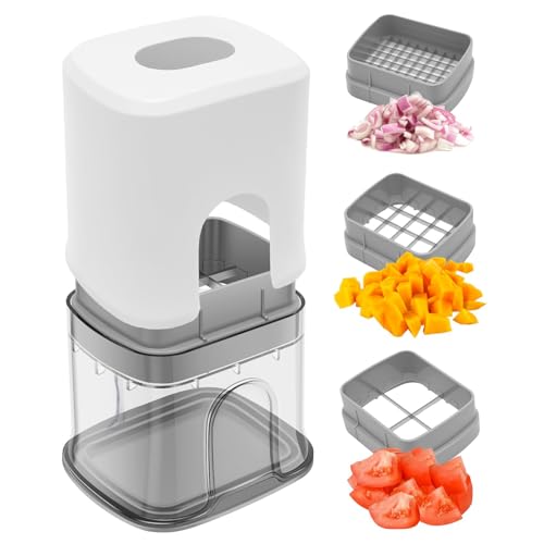 Hachoir à légumes multifonctionnel avec 3 lames interchangeables et récipient