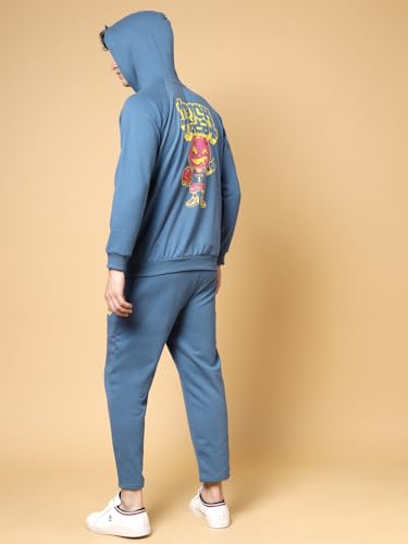 Image of Rigo Cotton Fleece Full Sleeves Oversized Co-ord Set for Men | Printed Hooded Track Suit Set for Men