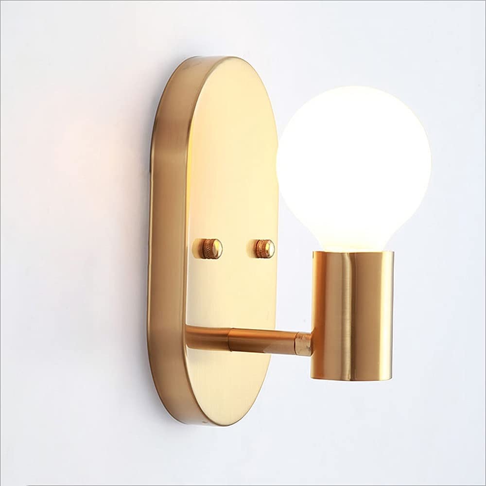 VDOQTLJT Gold E27 Retro Indoor - Bedroom Bedside Lamp Wall Light Oval Sconce Metal Iron Art Simple Modern Aisle Corridor Chandelier Ceiling Fixtures