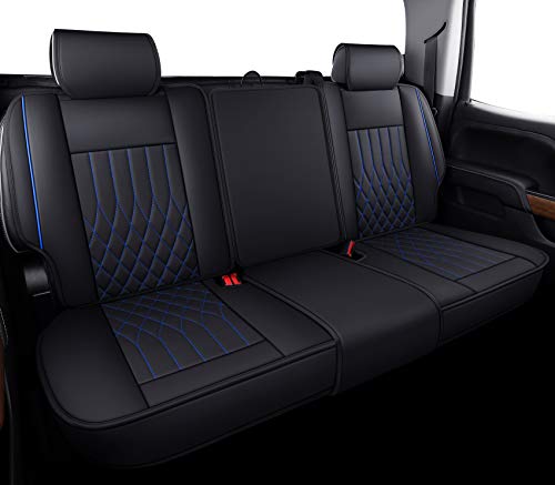 Image of Aierxuan Chevy Silverado GMC Sierra 1500 Seat Covers Full Set (Black-Blue)