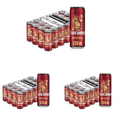 Cruzcampo Especial Cerveza Lager Pack Lata, 24 x 33cl (Paquete de 3)