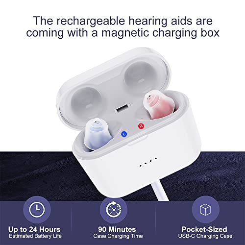 Incensonic Hearing Aids For Adults And Seniors Rechargeable With Noise Cancelling,Hearing Amplifier Convenient To Operate,Fast Charging,Loud Sound,Magnetic Charging Case #TOP1