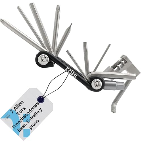 TÖLS 13 multiherramienta bicicleta Lexia 7 Llaves Allen + Destornillador Estrella Plano Torx Tronchacadenas