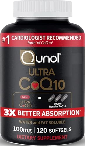 Qunol Ultra CoQ10 100mg, 3X Better Absorption, Antioxidant, 120 Softgels